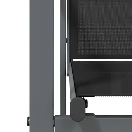 Ensemble à manger de jardin 5 pcs noir textilène et acier