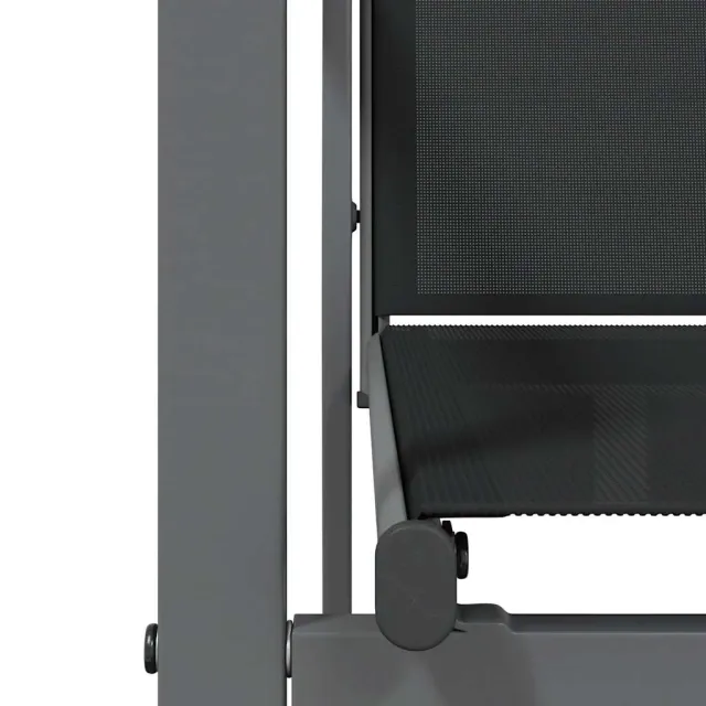 Ensemble à manger de jardin 7 pcs noir textilène et acier