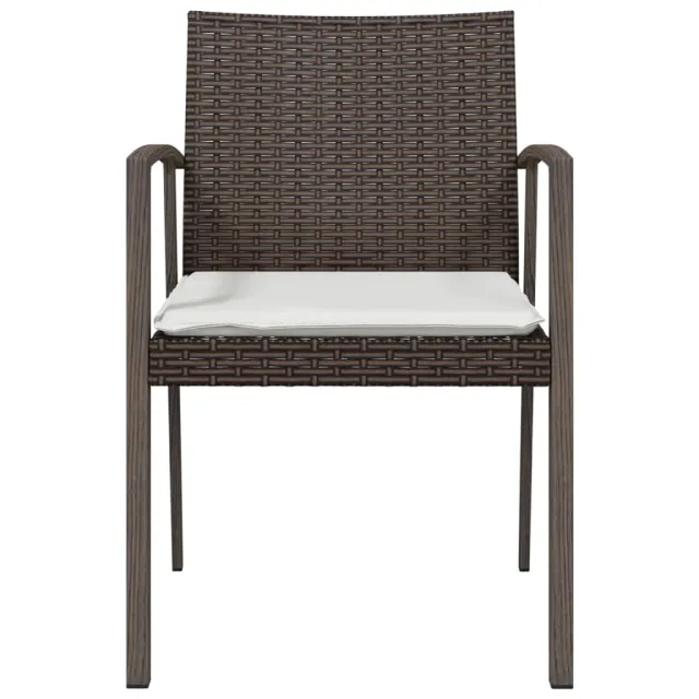 Chaises de jardin coussins lot de 4 marron 56,5x57x83 cm rotin