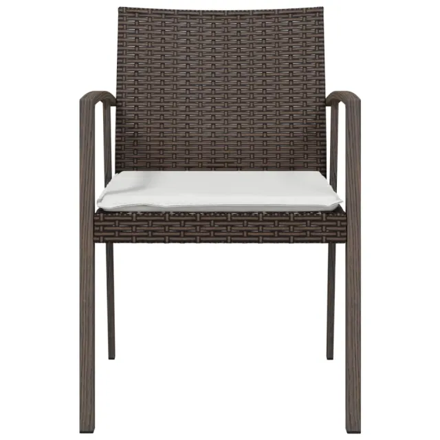 Chaises de jardin coussins lot de 6 marron 56,5x57x83 cm rotin