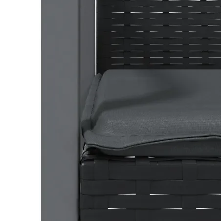 Chaises de jardin et coussins lot de 6 noir 56,5x57x83 cm rotin