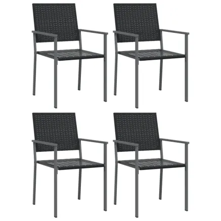 Chaises de jardin lot de 4 noir 54x62,5x89 cm résine tressée 2