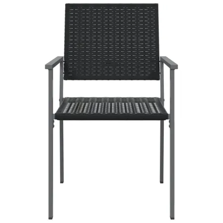Chaises de jardin lot de 4 noir 54x62,5x89 cm résine tressée