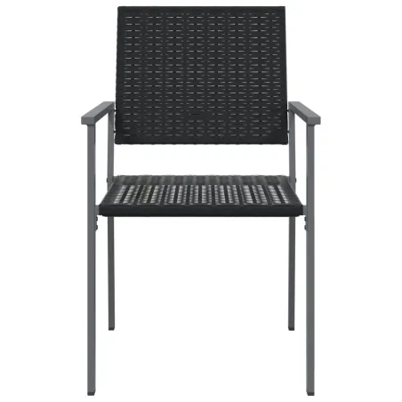 Chaises de jardin lot de 6 noir 54x62,5x89 cm résine tressée
