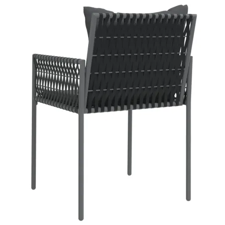 Chaises de jardin avec coussins lot de 6 noir 54x61x83 cm rotin