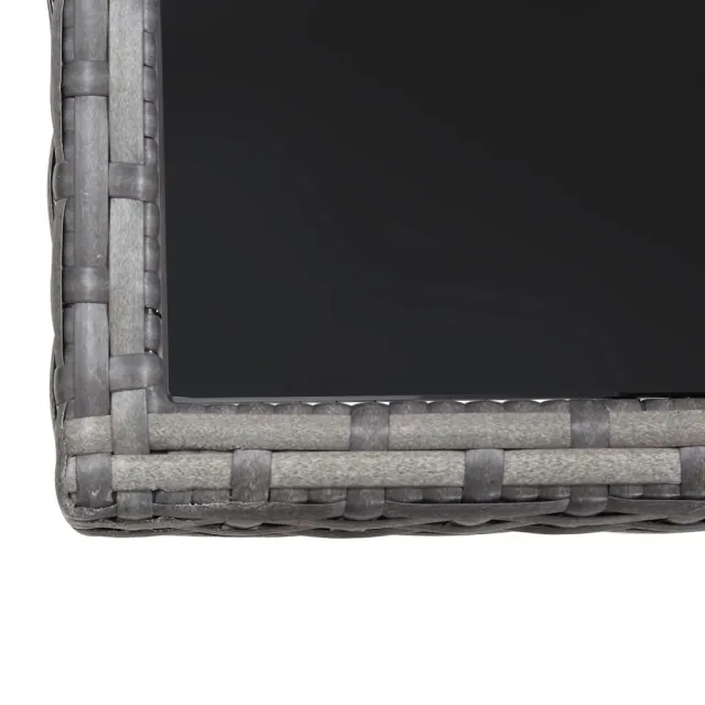 Table de jardin gris 80x80x74 cm résine tressée