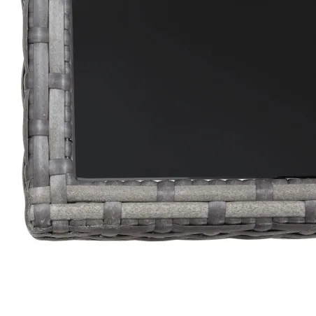 Table de jardin gris 80x80x74 cm résine tressée