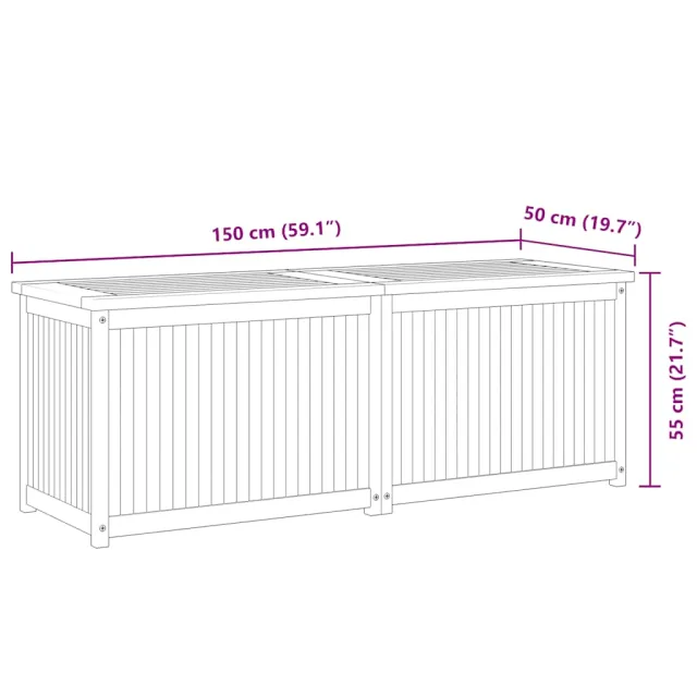 Boîte de jardin 150x50x55 cm Bois massif de teck