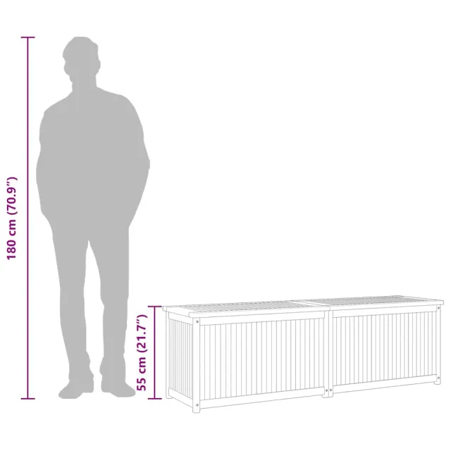 Boîte de jardin 175x50x55 cm Bois massif de teck