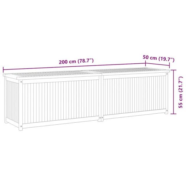 Boîte de jardin 200x50x55 cm Bois massif de teck