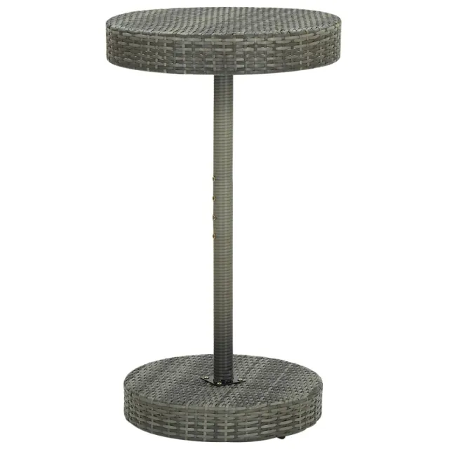 Ensemble de bar jardin 3 pcs gris poly rotin/bois massif acacia