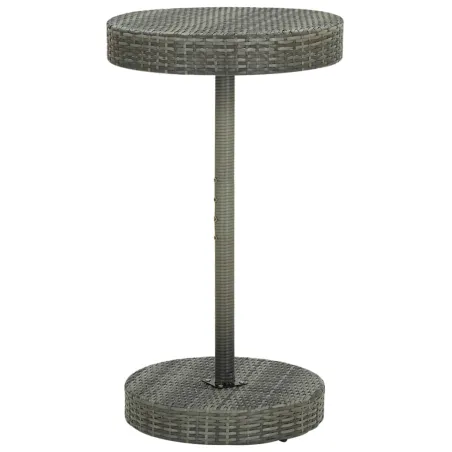 Ensemble de bar jardin 3 pcs gris poly rotin/bois massif acacia