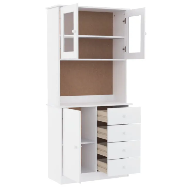 Buffet ALTA blanc 77x35x165 cm bois massif de pin