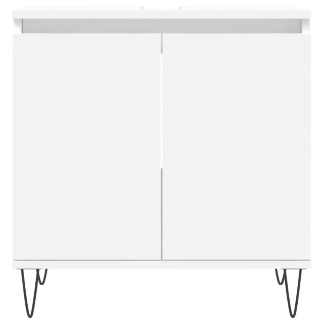 Ensemble d'armoires salle de bain 3 pcs blanc bois d'ingénierie