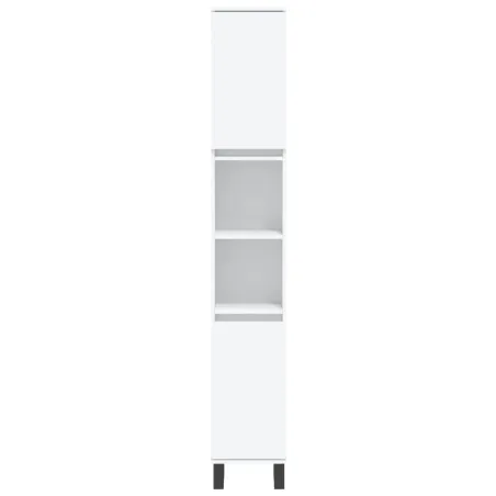 Ensemble d'armoires salle de bain 3 pcs blanc bois d'ingénierie