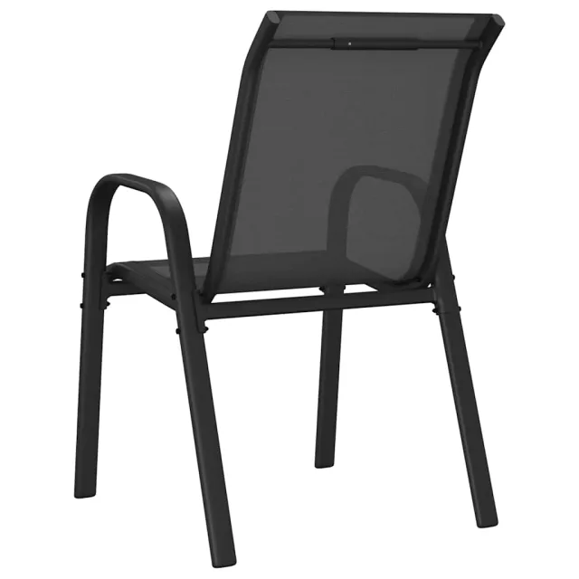 Chaises empilables de jardin lot de 4 Noir Tissu textilène