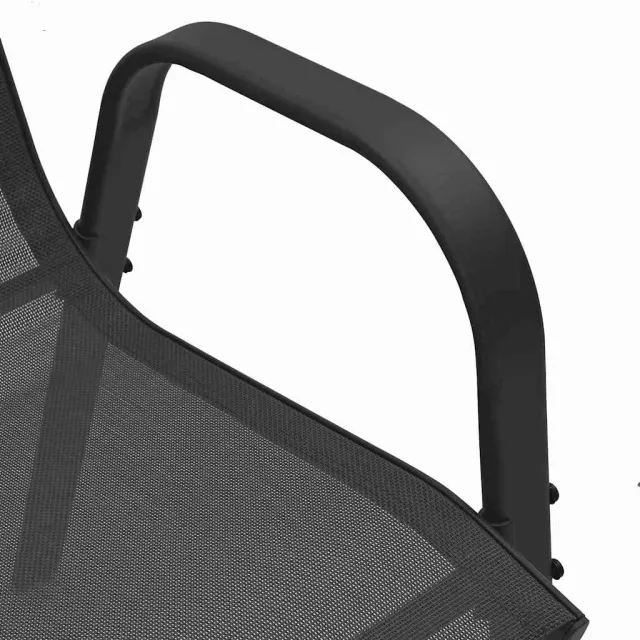 Chaises empilables de jardin lot de 4 Noir Tissu textilène