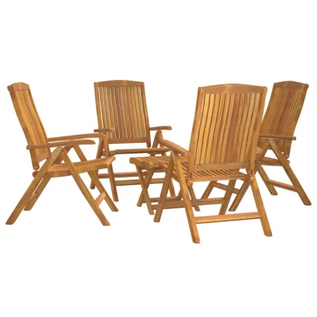Salon de jardin 5 pcs bois massif de teck