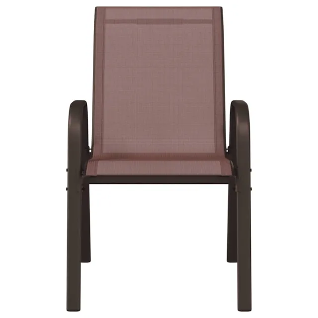 Chaises empilables de jardin lot de 4 Marron Tissu textilène