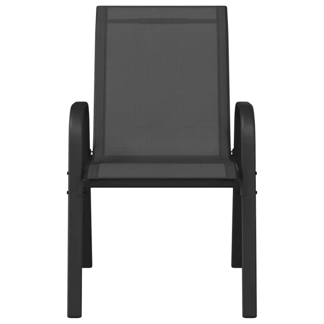 Chaises empilables de jardin lot de 6 Noir Tissu textilène