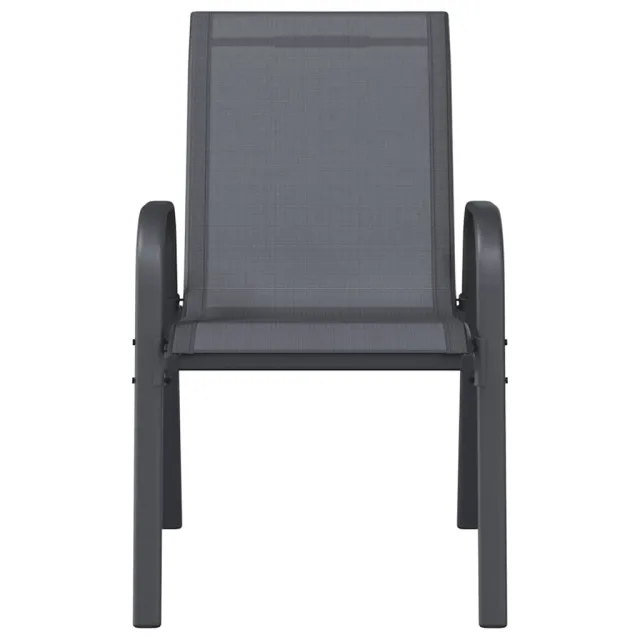 Chaises empilables de jardin lot de 6 Gris Tissu textilène