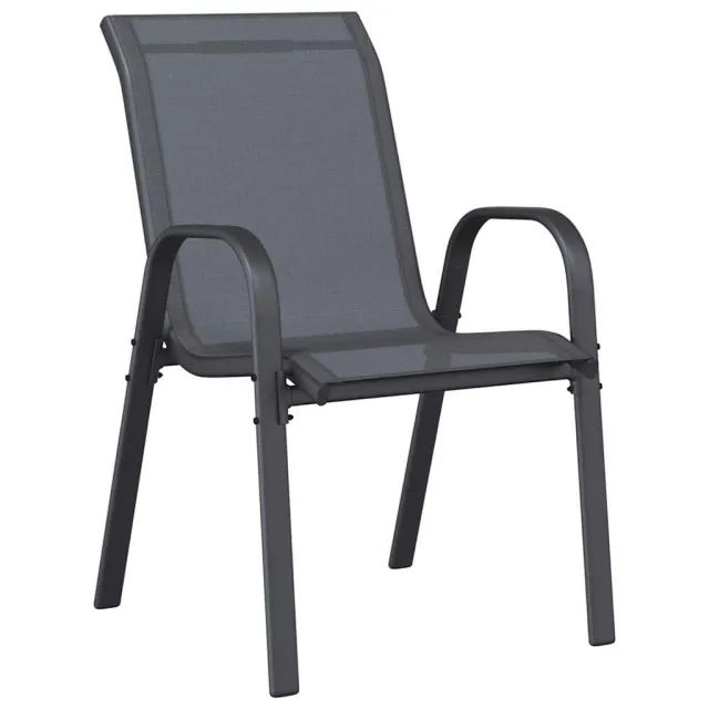 Chaises empilables de jardin lot de 6 Gris Tissu textilène