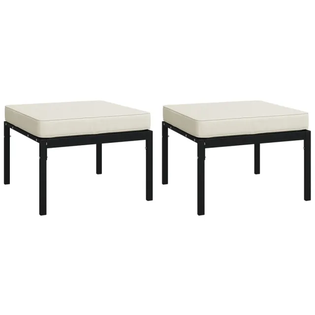 Salon de jardin 5 pcs avec coussins sable acier