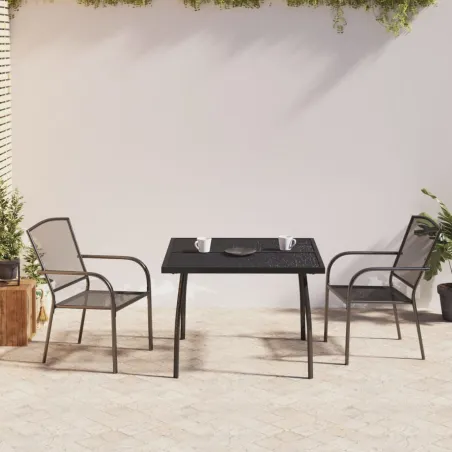 Ensemble à manger de jardin 3 pcs anthracite acier