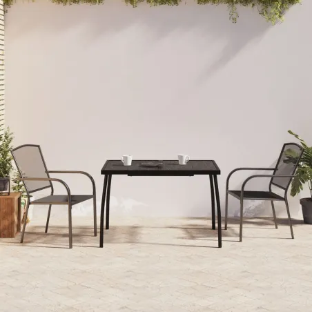 Ensemble à manger de jardin 3 pcs anthracite acier