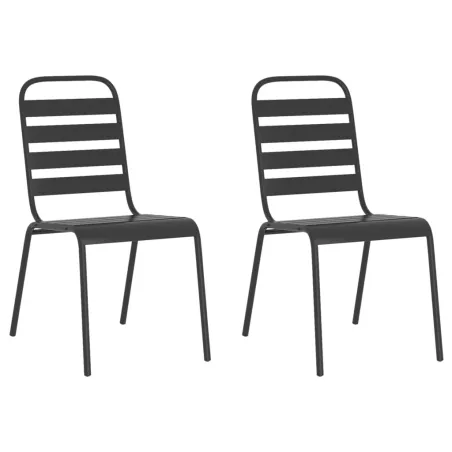 Ensemble à manger de jardin 3 pcs anthracite acier