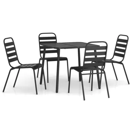 Ensemble à manger de jardin 5 pcs anthracite acier 2