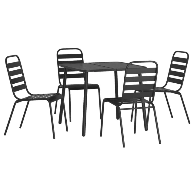 Ensemble à manger de jardin 5 pcs anthracite acier