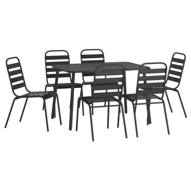 Ensemble à manger de jardin 7 pcs anthracite acier
