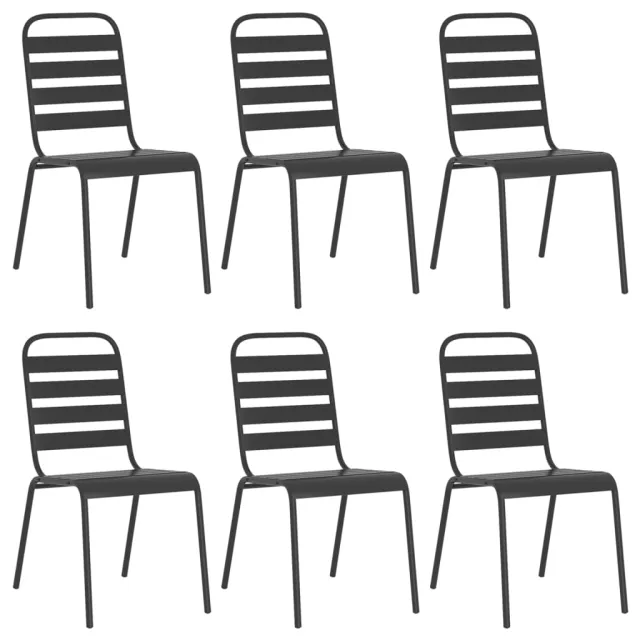 Ensemble à manger de jardin 7 pcs anthracite acier