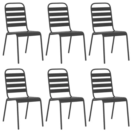 Ensemble à manger de jardin 7 pcs anthracite acier