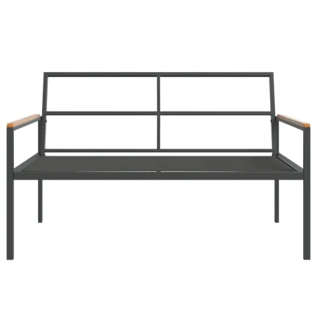 Salon de jardin avec coussins 4 pcs anthracite acier