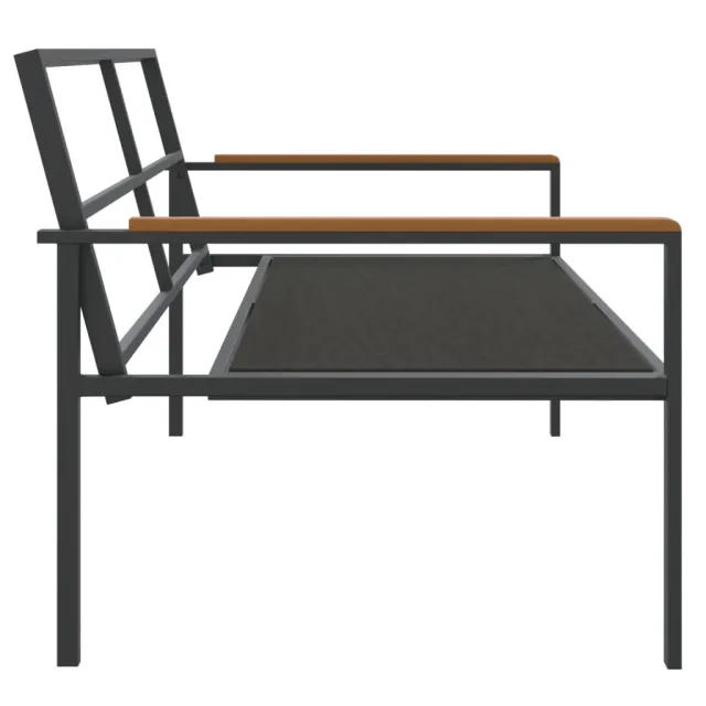 Salon de jardin avec coussins 4 pcs anthracite acier