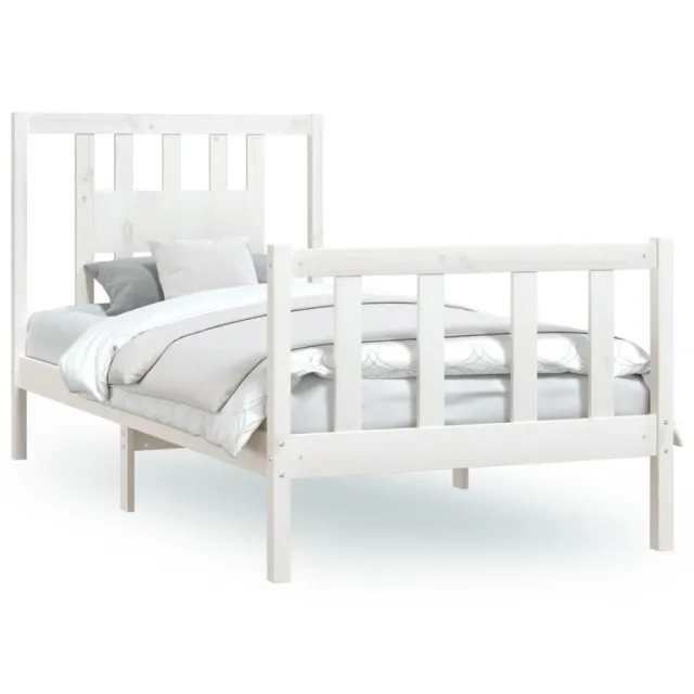 Cadre de lit sans matelas blanc bois de pin massif 90x200 cm