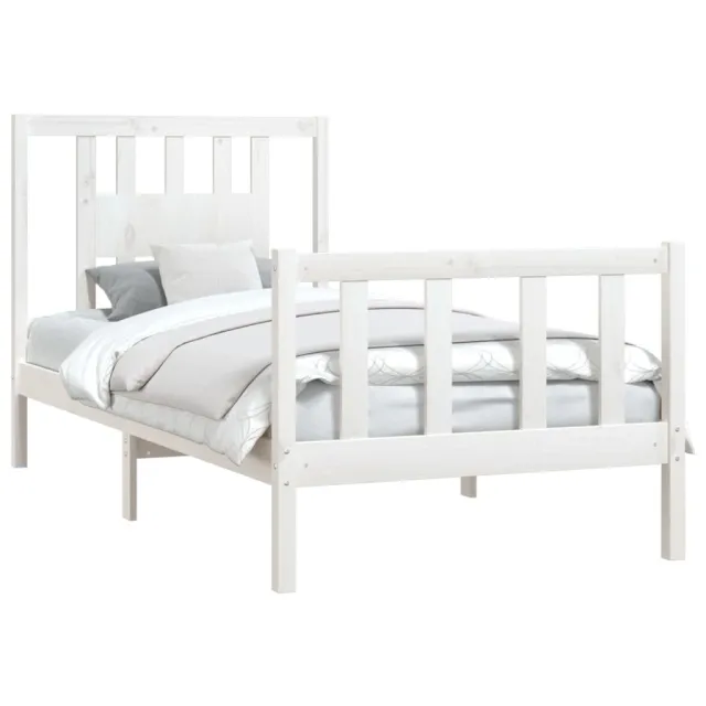 Cadre de lit sans matelas blanc bois de pin massif 90x200 cm