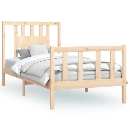 Cadre de lit sans matelas bois massif de pin 100x200 cm 2
