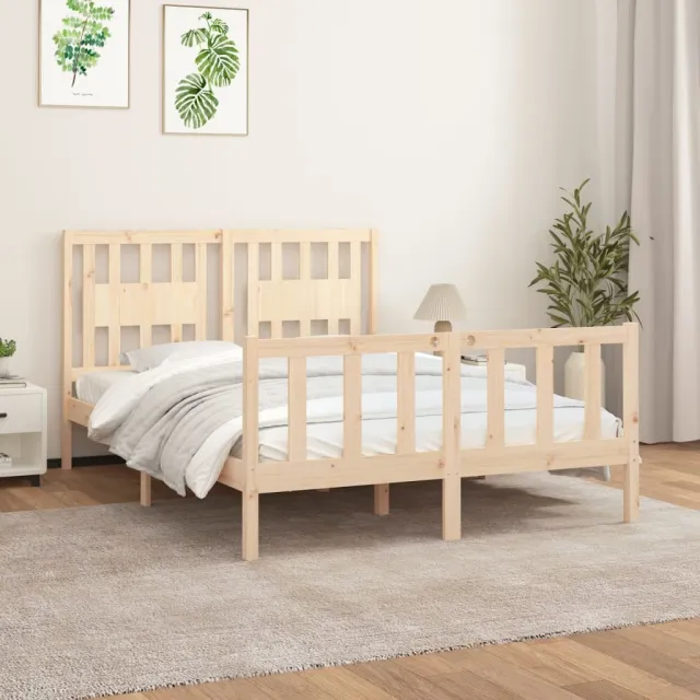 Cadre de lit sans matelas bois de pin massif 120x200 cm