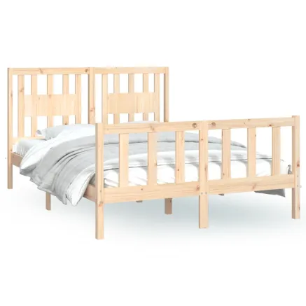 Cadre de lit sans matelas bois de pin massif 120x200 cm 2