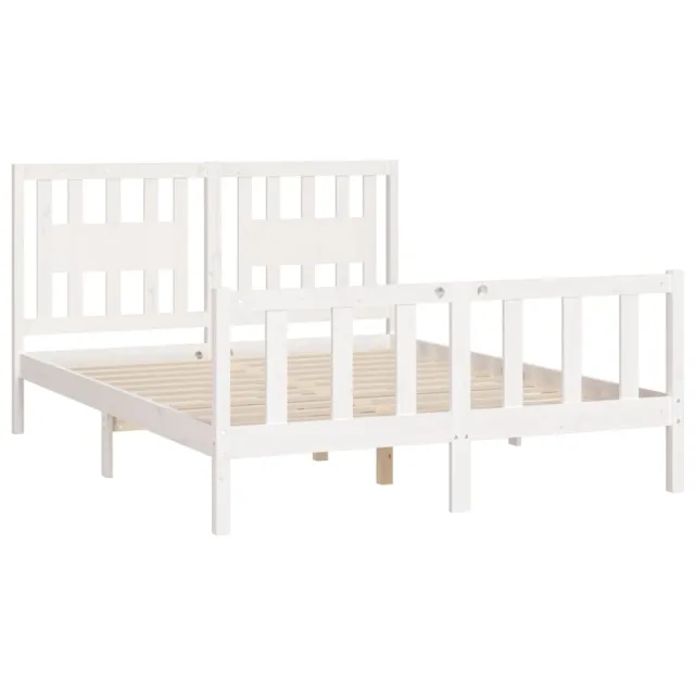 Cadre de lit sans matelas blanc bois de pin massif 120x200 cm