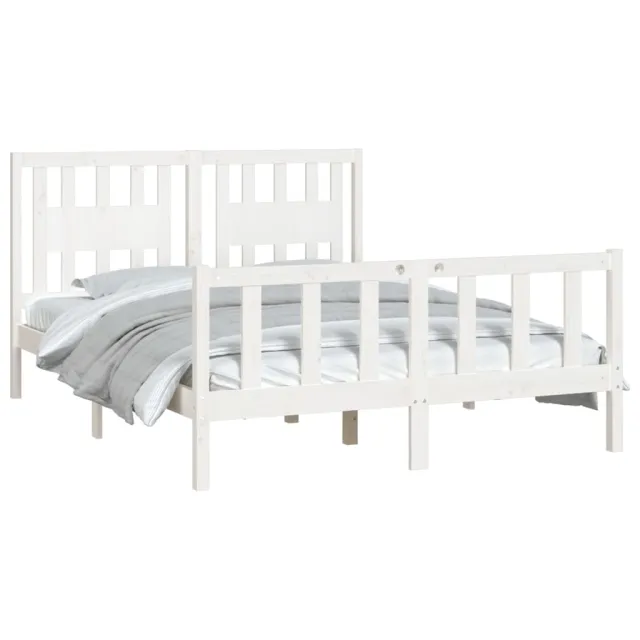 Cadre de lit sans matelas blanc bois de pin massif 140x200 cm