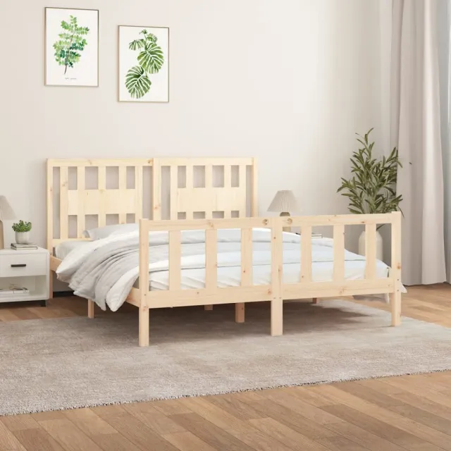 Cadre de lit sans matelas bois massif de pin 160x200 cm
