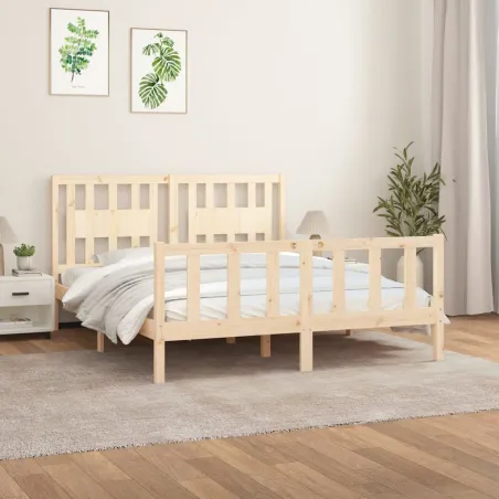 Cadre de lit sans matelas bois massif de pin 160x200 cm