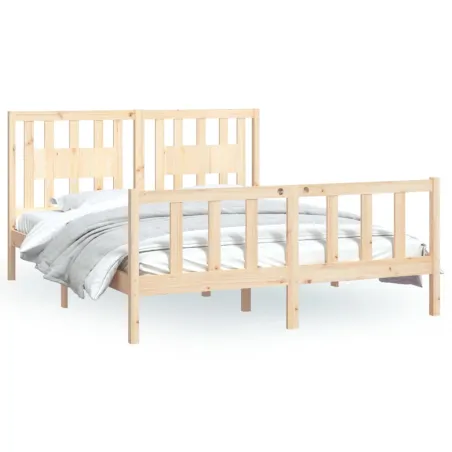 Cadre de lit sans matelas bois massif de pin 160x200 cm