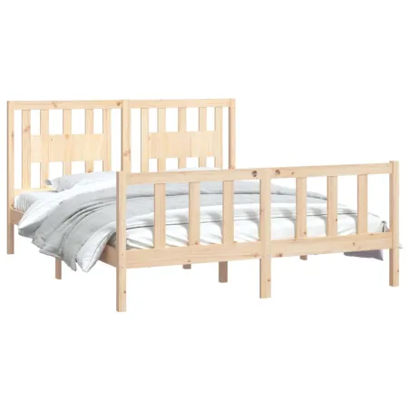 Cadre de lit sans matelas bois massif de pin 160x200 cm