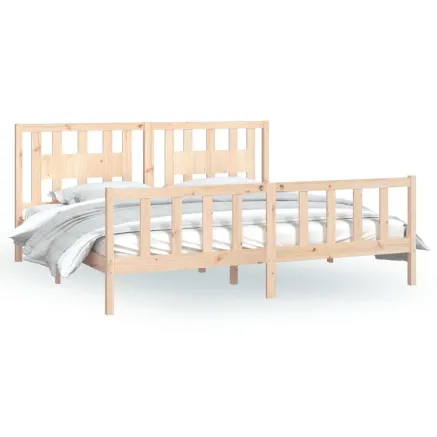 Cadre de lit sans matelas bois massif de pin 200x200 cm 2