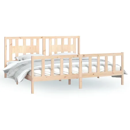 Cadre de lit sans matelas bois massif de pin 200x200 cm